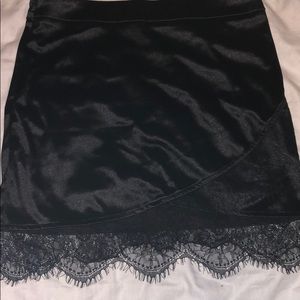 Satin Lace trim Skirt